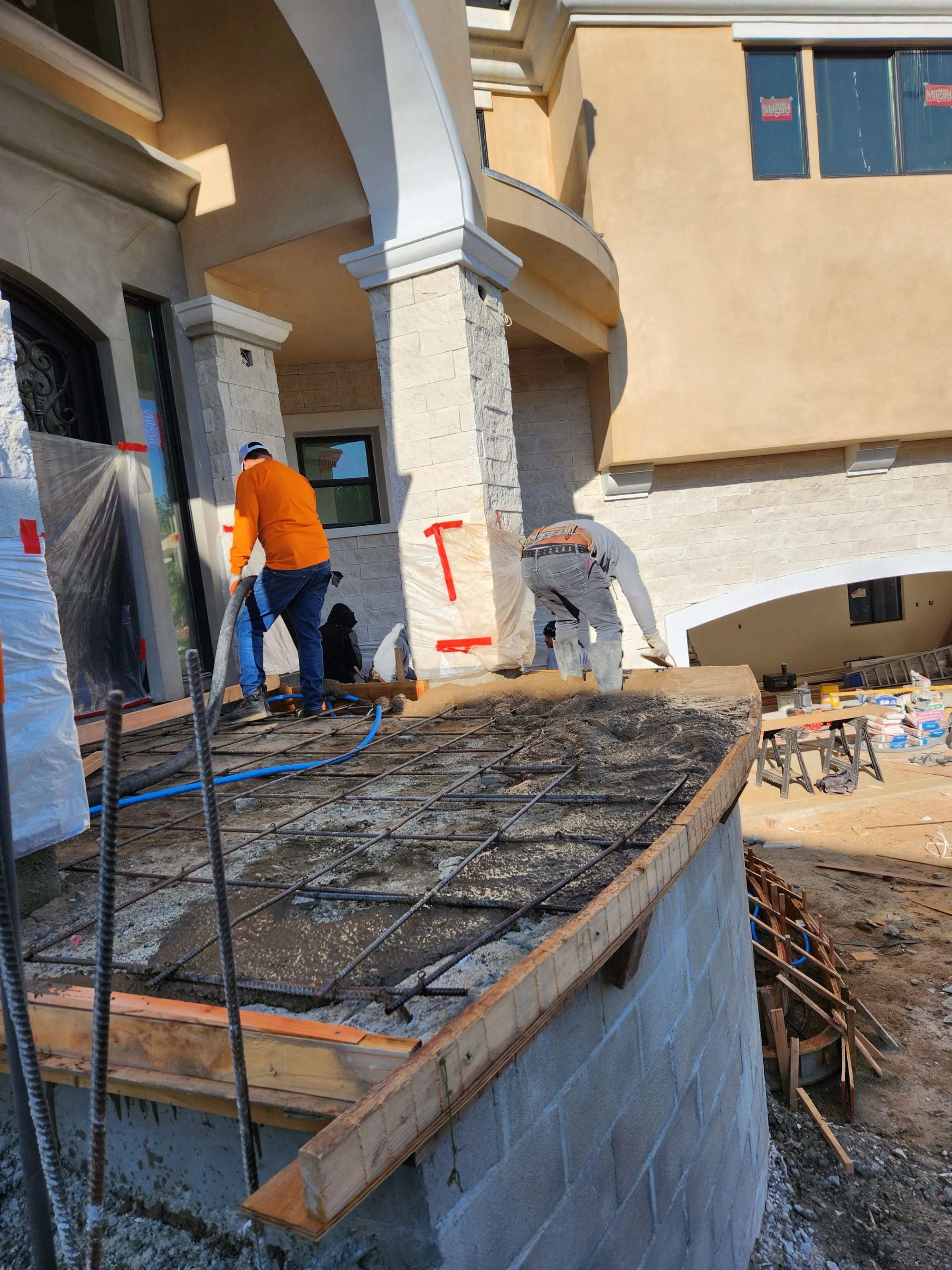 Stone custom residence under construction